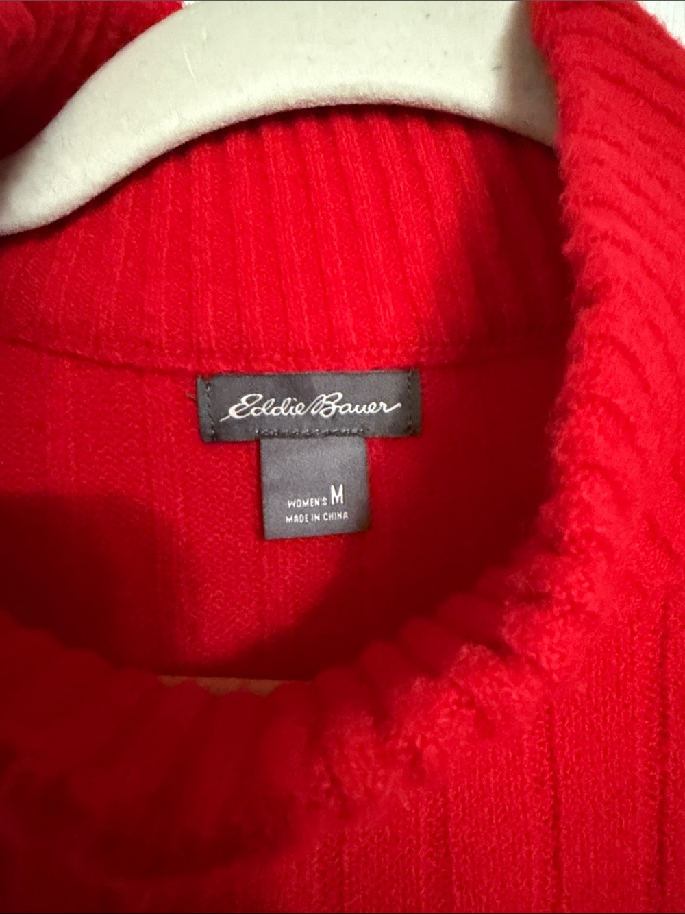 Eddie Bauer Red Ribbed Sweater - Picture 2 of 4